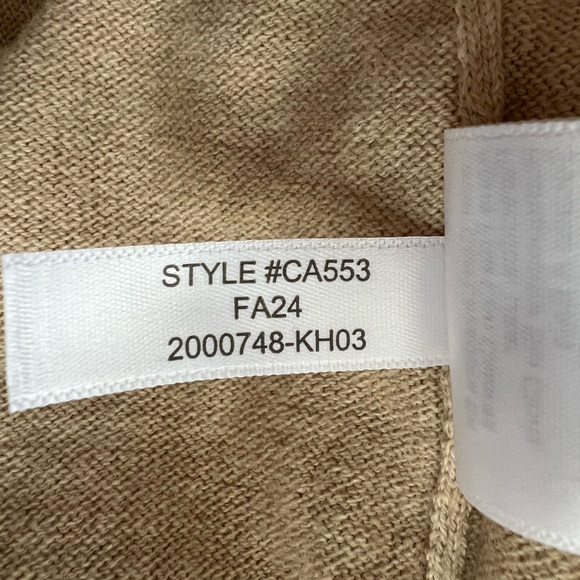 J. Crew NWT Cotton Cashmere Blend Half-Zip Long Sleeve Sweater in Sable Cream, L - Picture 10 of 11